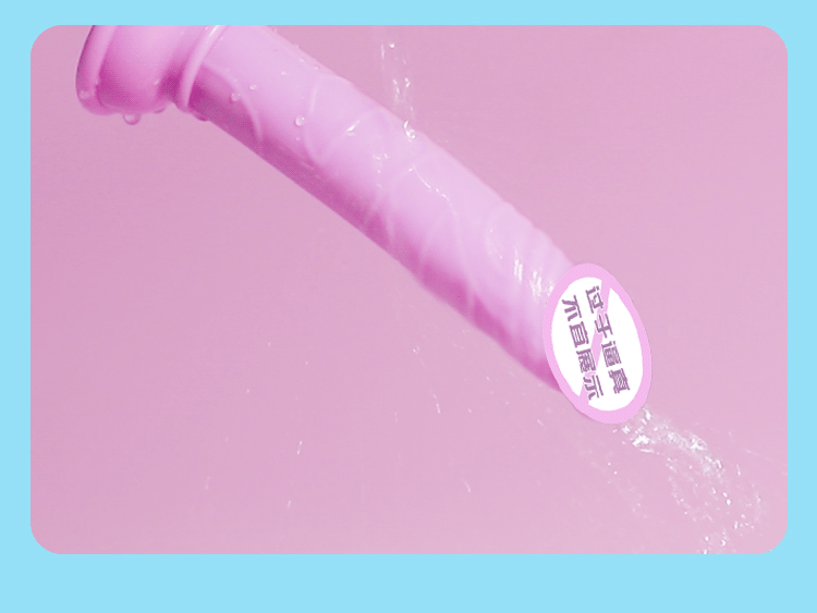 Jiuai Realistic Suction Cup Dildo in TPE, Light Blue/Yellow/Purple — detail image 15