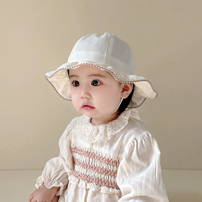 Sombrero para el sol para bebés, sombrero para niñas, primavera y otoño, estilo fino, chal de moda súper lindo, sombrero para el sol, sombrero de pescador de ala ancha ajustable