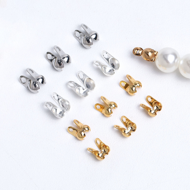 18K Gold-Plated Copper Double-Hole Side Clasp Bead Chain Clasp DIY Jewelry Accessories Bracelet Necklace End Clasp Materials