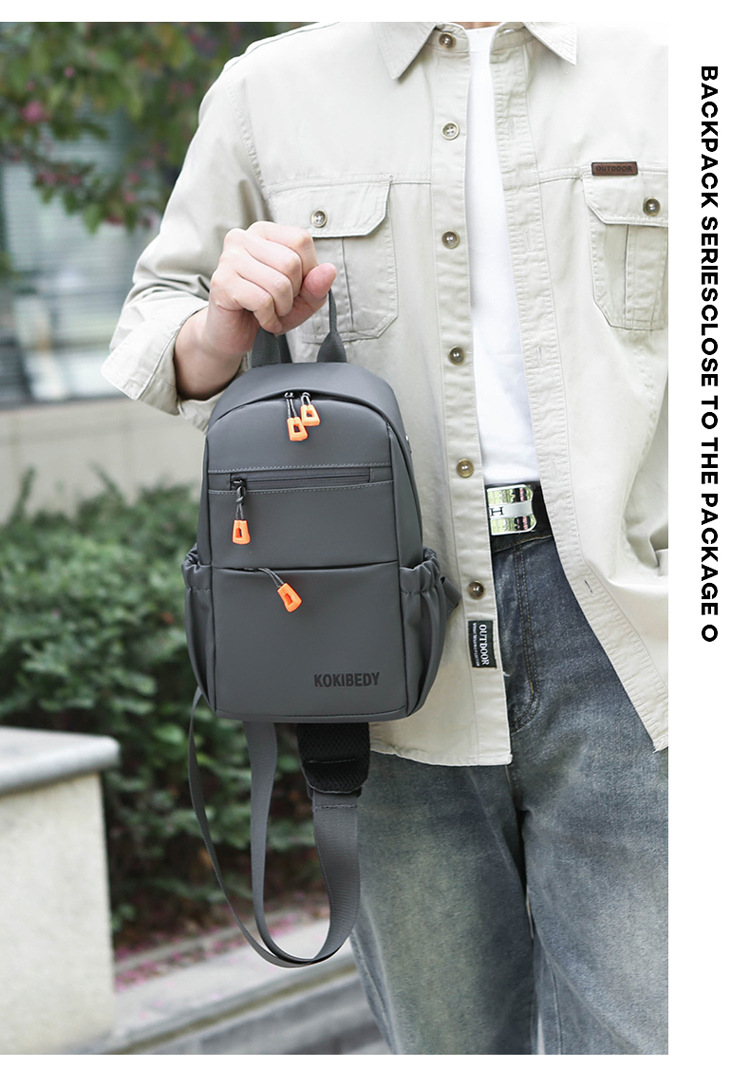Trendy men's chest bag, water-resistant crossbody bag, casual single-shoulder backpack, fashionable business bag, multi-functional men's bag, cross-border undefined