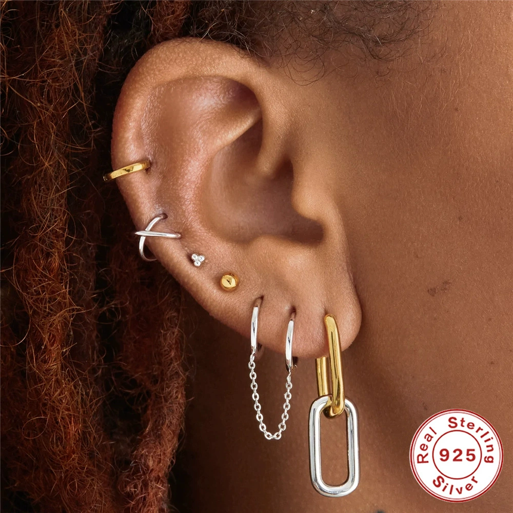 Fashionable brand classic earrings, European style, simple and elegant design, silver 925 sample