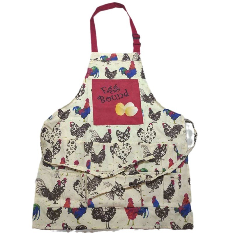 Delantal de lona de comercio exterior niños adultos colección de media longitud delantal de huevo multi-Bolsillo delantal de cocina para el hogar al por mayor
