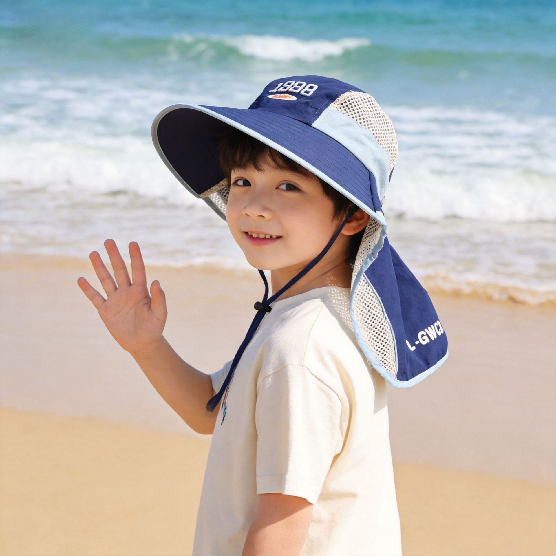 Kids Casual Sun Hat UPF 50+ Children's Boys Summer Outdoor Hiking Large Brim UV Protection Cape Sunshade Girls Sun Hat_voghion.com