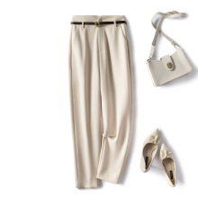 现货厂家直批女装款高腰垂感小脚休闲黑色显瘦九分烟管裤西装裤子