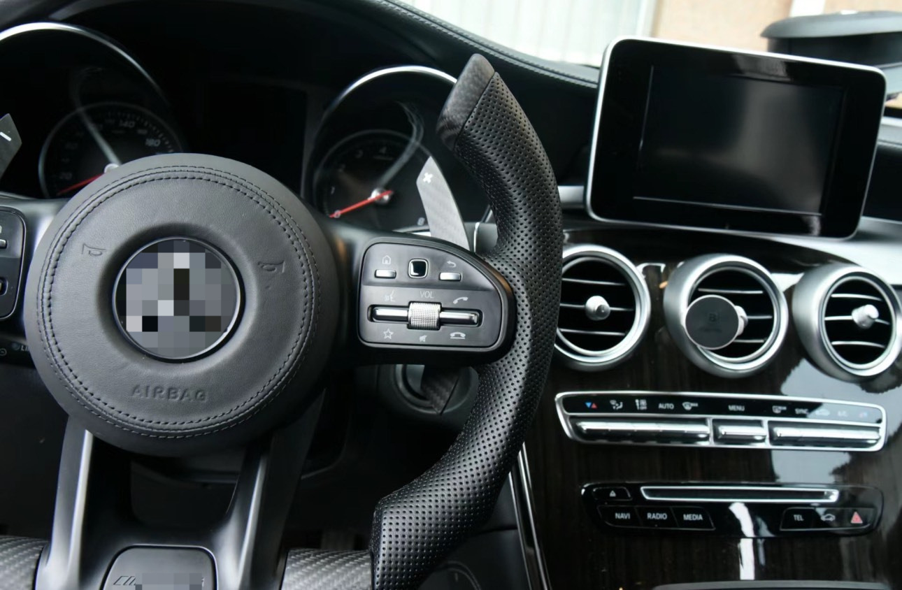 Suitable for Mercedes-Benz A/C/E/S/G/CLS/AMG carbon fiber half-wheel steering wheel, for old models and new models