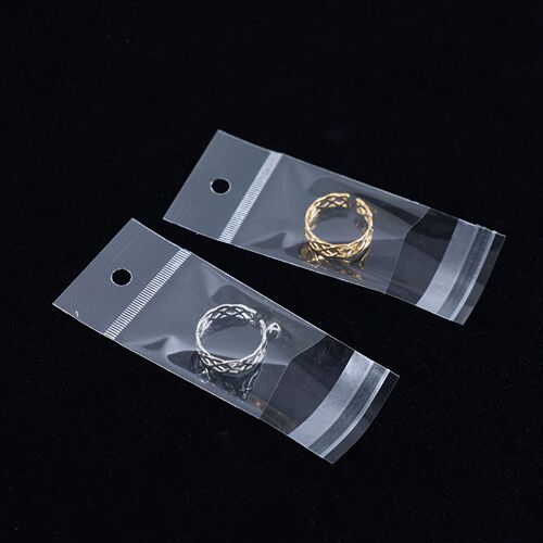 Transparent self-adhesive plastic pouch with hanging hole for nail accessories, long strip card head bag, airplane packaging bag for wholesale