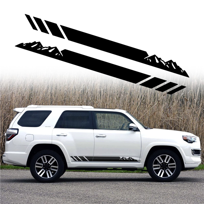 Skirt Racing Stripes Side Body Whole Car Decals Waistline Modification Stickers_voghion.com
