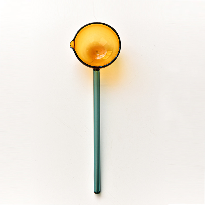 Creativo de leche postre cuchara de vidrio color transparente resistente a altas temperaturas cuchara de sopa cuchara de mezcla de café cuchara redonda cuchara