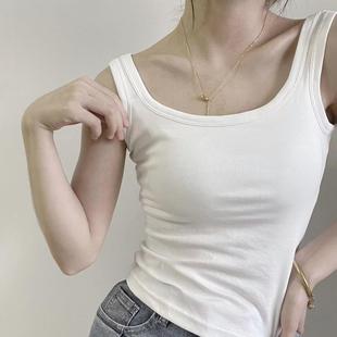 Solid Color Intransparent Vest Sling Women's Braced Chest Pad Fixed Cup Covering Para-milk All-match Inner Wearing Simple Vest