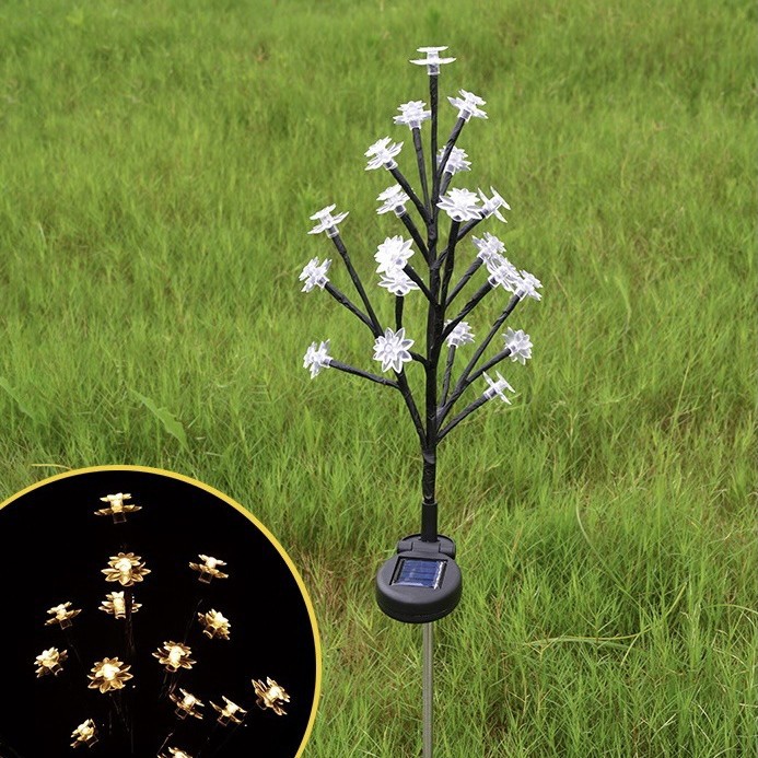Luz de bola solar LED, jardín al aire libre, luz de flor de cerezo, luz de tierra, luz de decoración de atmósfera, luz de césped de parque
