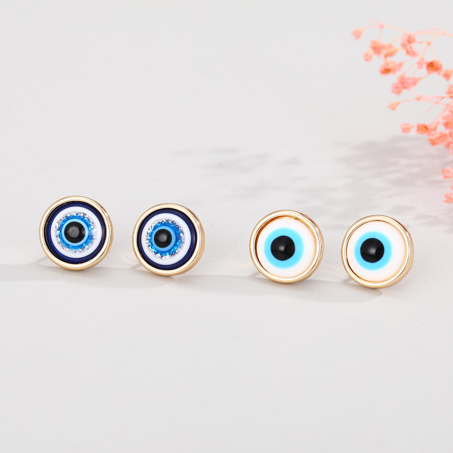 Turkey Devil's Eye Stud Earrings display picture 5