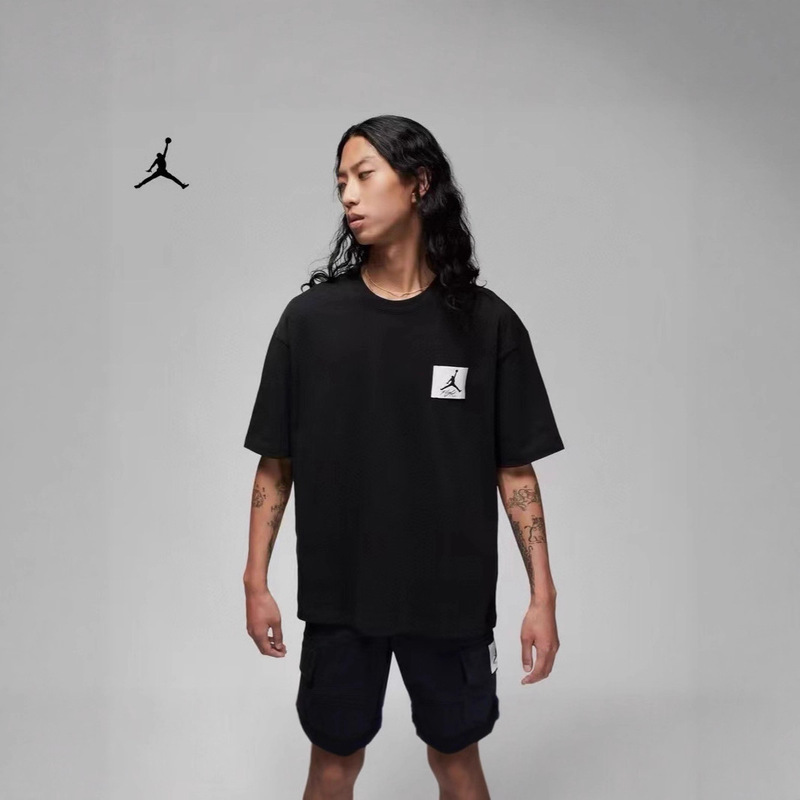 Cross-Border 25Ss Spring New Aj Flyer Jordan Men's Sports and Leisure Short-Sleeved T-Shirt, Same Style for Couples