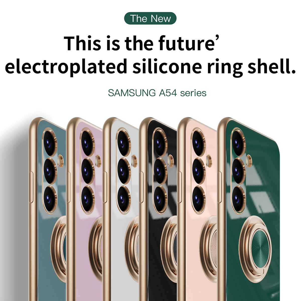 Adequado para Samsung Galaxy A54 telefone A34/A14 anel titular sucção magnética carro 6D galvanoplastia capa protetora_voghion.com