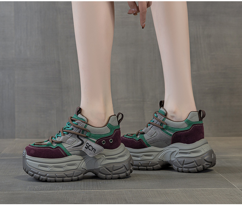 Giày sneaker nữ chunky đế dày phong cách retro, tăng chiều cao, phối màu vintage — Cam 5021, Xanh dương 5021, Tím 5021 chi tiết 19
