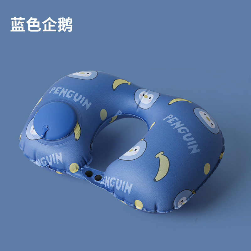 Almohada inflable, almohada para el cuello portátil de viaje, almohada en forma de U inflable, almohada para el cuello de tres tesoros de viaje, almohada para el avión