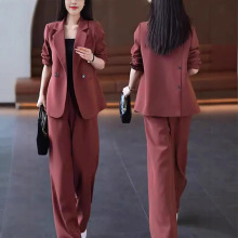 2025秋季新款小众西装外套+阔腿裤两件套时尚休闲女士西服套装女