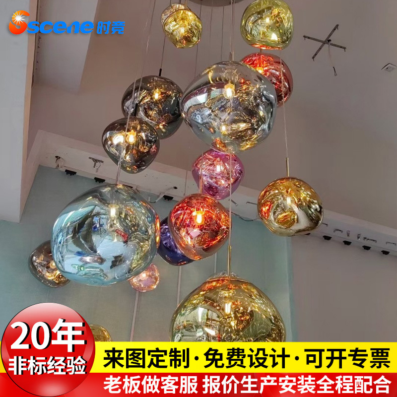 Duplex Chandelier Light Luxury Large Open Bar Restaurant Living Room Apartment Stairwell Designer Villa Lava Lamp Loft