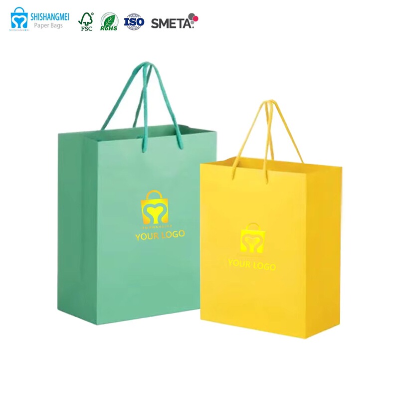Printing Wholesale Supermarket Packaging Paper Bag Jewelry Retail Gift Shopping and Clothing Promotion