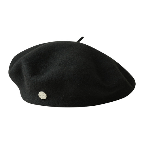 Black beret fashionable versatile classic bud hat British retro style newsboy hat trendy girls