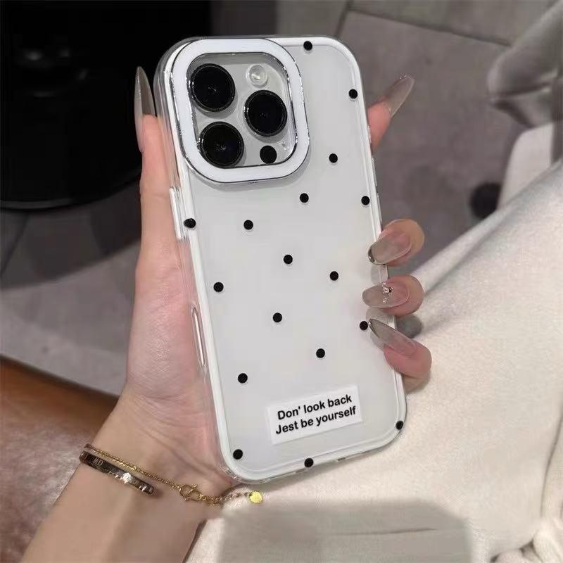 Punto de onda simple estilo ins para iPhone16ProMax Apple 15 funda para teléfono móvil 13/14 Jelly 15PM pareja