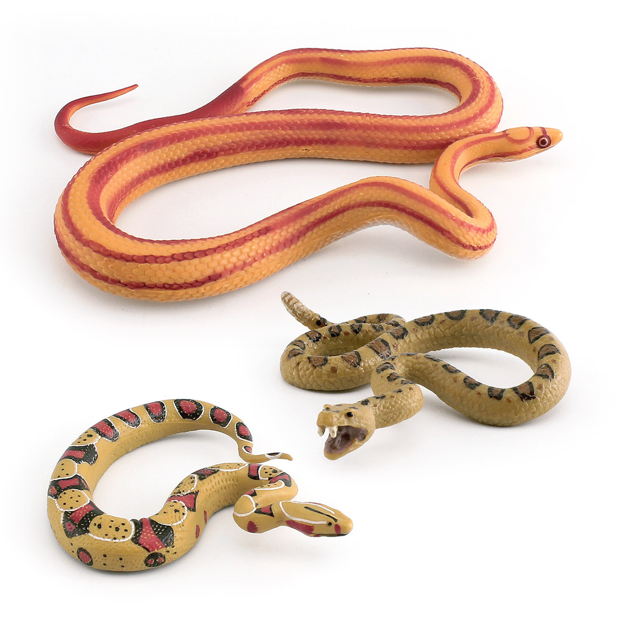 Transfronteriza simulación reptil modelo de serpiente de maíz serpiente de cascabel serpiente de cola roja truco de escritorio juguete de decoración estática