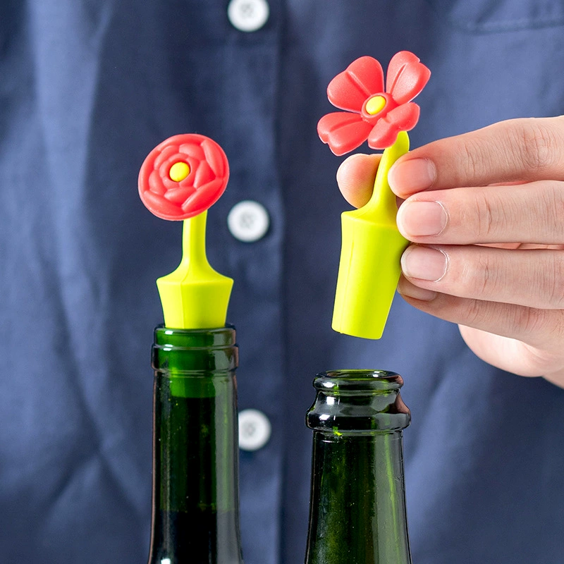 Silicone bottle stopper sealed
