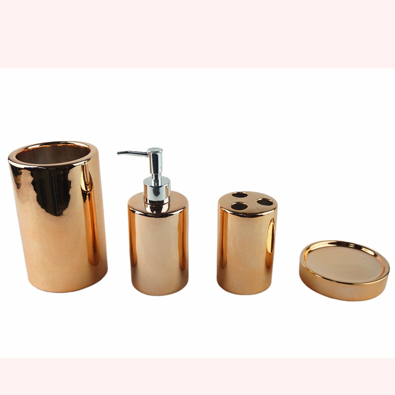 Creativa cerámica galvanoplastia dorada botella de desinfectante de manos cerámica para el hogar botella de gel de ducha loción cerámica botella de subenvasada personalizada