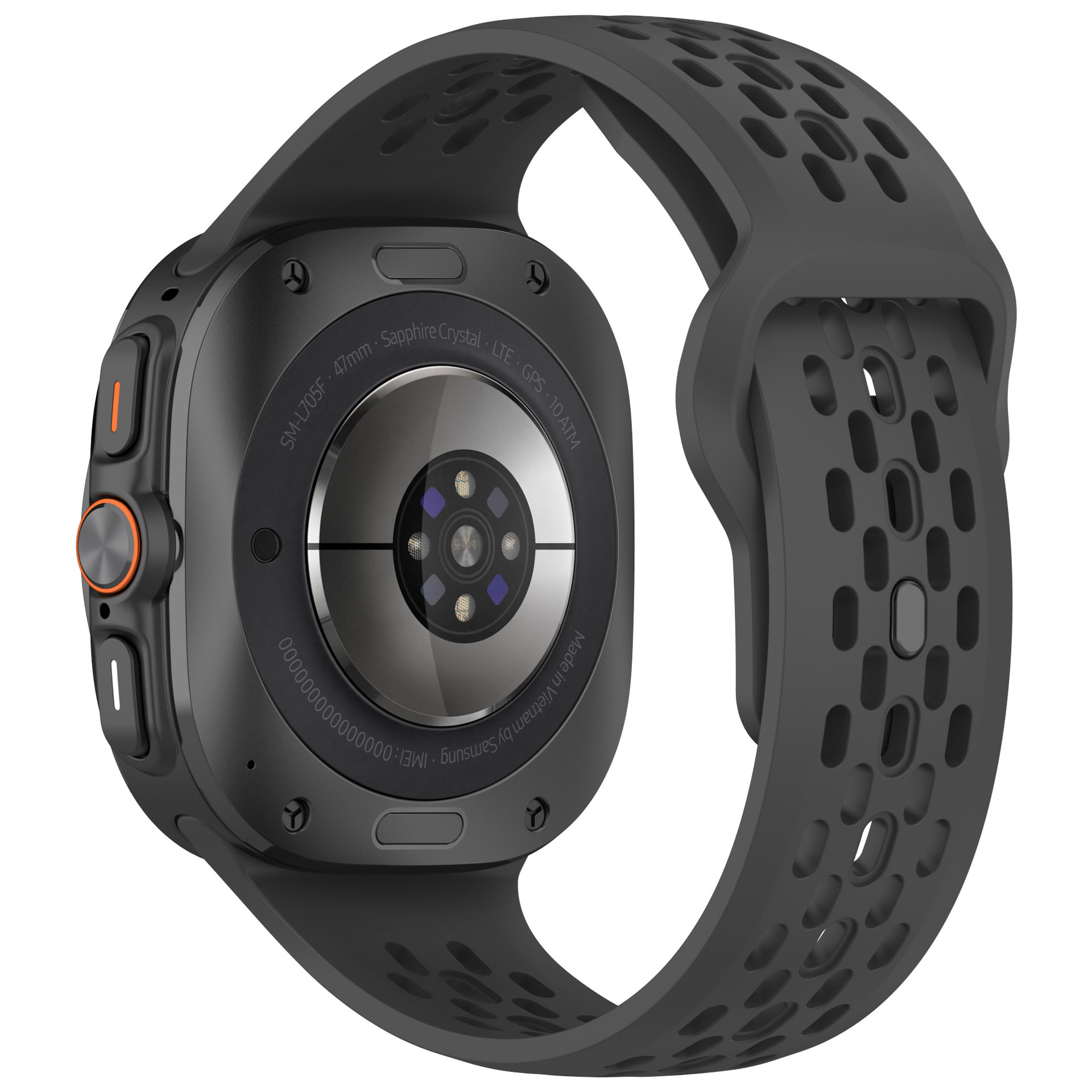 Suitable for the 47mm perforated sports breathable silicone replaceable watch strap of Samsung Galaxy watch7 ultra undefined