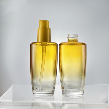 KS botella de aceite esencial de cabello plano de 100ml botella de vidrio botella de esencia botella de aceite de cabello botella de loción material de lavado y embalaje
