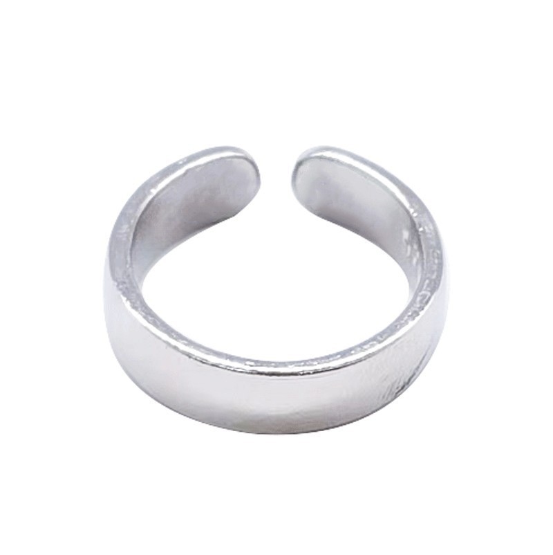 Pulseras de pareja populares europeas y americanas, joyería de metal con superficie lisa, magnética, ajustable y de extremo abierto para hombres y mujeres.