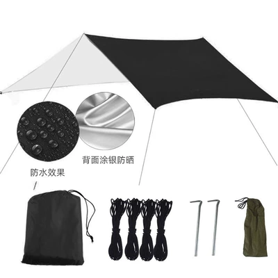 Avtomobil yan çətirləri – Outdoor Products Square Canopy - special-offer-black-with-silver-coating-on-the-back-without-canopy-pole-140100cm-without-accessories-floor-mat
