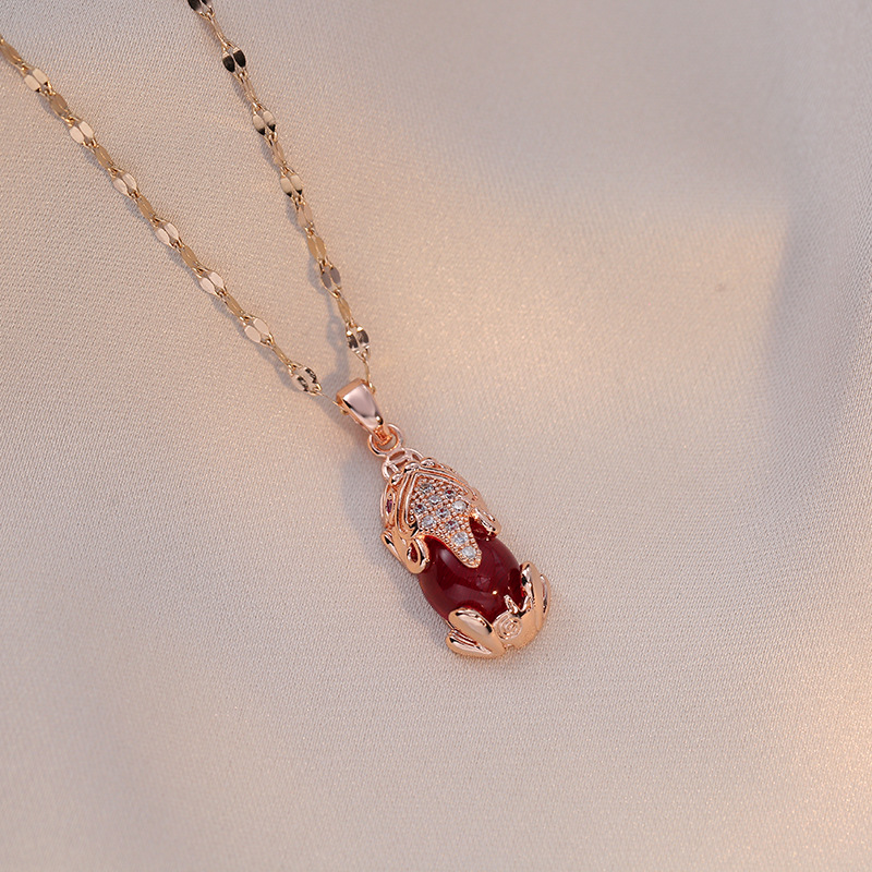 Xiupi Necklace, Female Ins, Lucky Transfer, Colorless, Luxury, Fashion, Net Red Collar Chain, Plating with True Gold Short Neck Chain_voghion.com