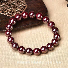 批发原矿朱砂原石打磨手串本命年转运胶水非压制高含量乌砂手链龙