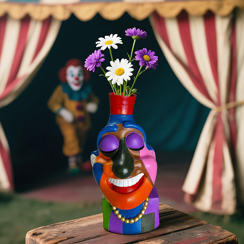 Cara humana jarrón-cara amarilla