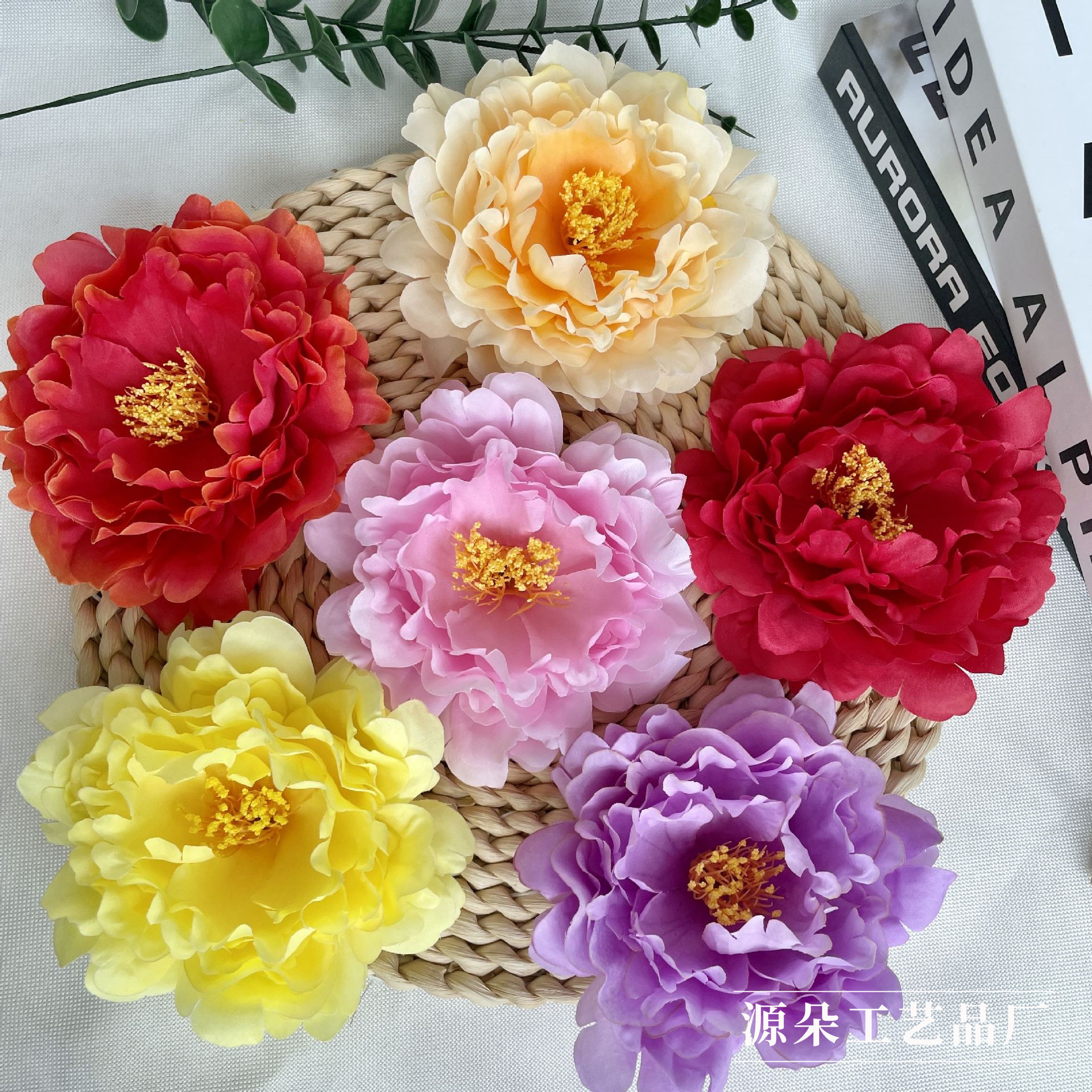 새로운 전국 조수 모란 시뮬레이션 꽃 결혼식 정리 아치 줄 도로 리드 꽃꽂이 모란 꽃 머리 도매