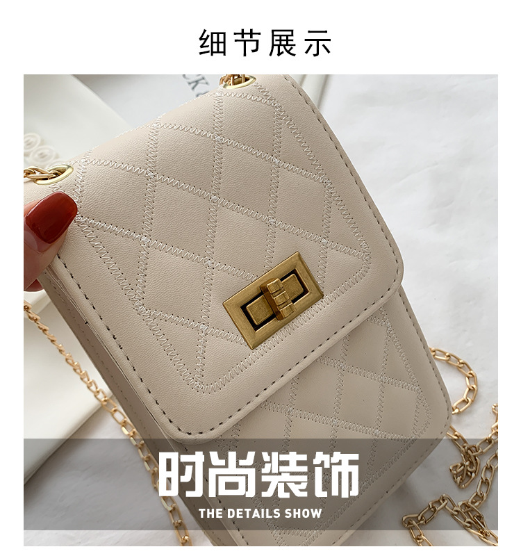 Korean Mobile Phone Bag Fashion Diamond Chain Bag Coin Purse display picture 26