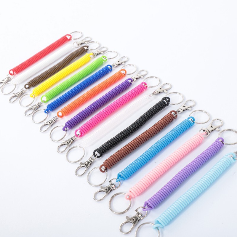 Source manufacturers plastic spring rope plastic spring chain telescopic spiral spring lanyard key chain anti-loss rope Source manufacturers plastic spring rope plastic spring chain telescopic spiral spring lanyard key chain anti-loss rope