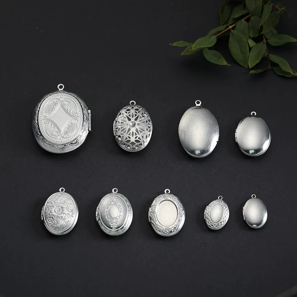 316 Stainless Steel Oval Photo Frame DIY Jewelry Accessories Photo Box Pendant Can Hold Photos Couple Photo Box Commemoration