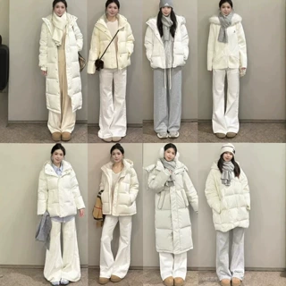 冬季新款韩版白鸭绒羽绒服女款高端女面包服品牌折扣女装批发货源