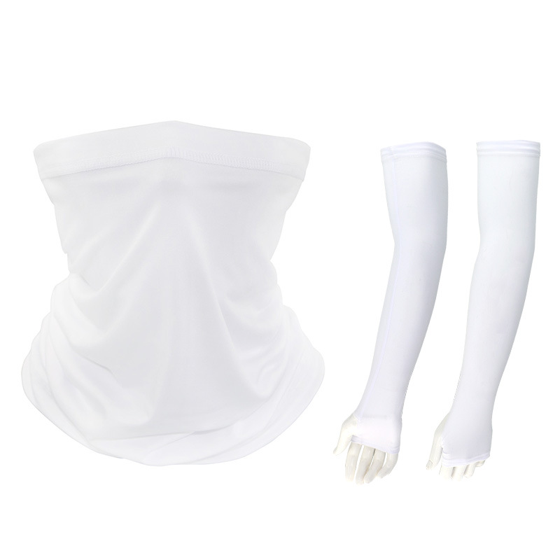 Blanco (babero de seda de hielo con dedos y mangas de hielo)