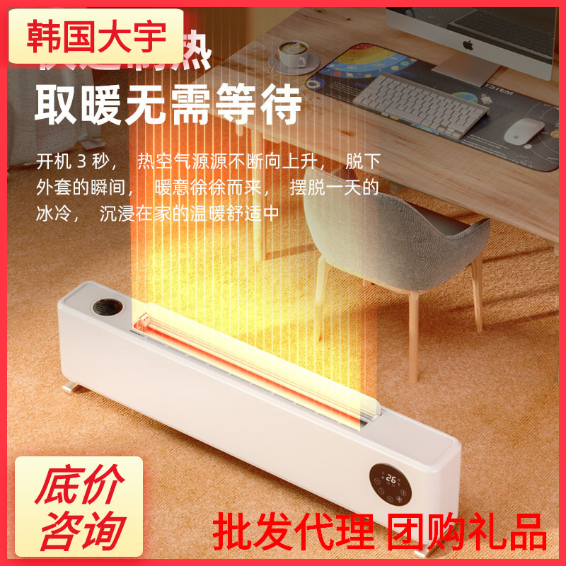 韩国大宇踢脚线取暖器AK2210器家用速热电暖浴室暖风机全屋石墨烯