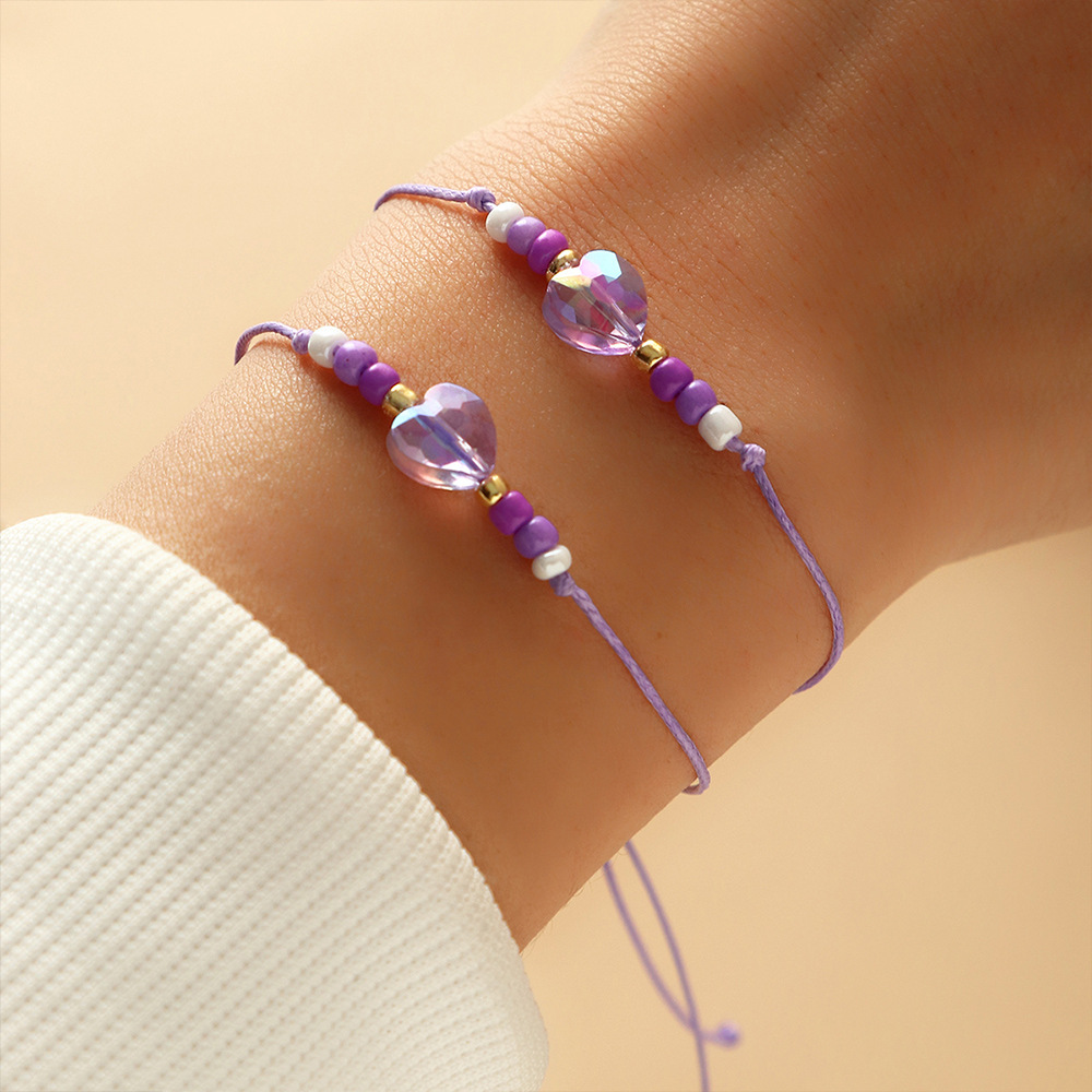Womens Jewelry Cardboard Bracelet Color Crystal Pendant Twopiece Braceletpicture1