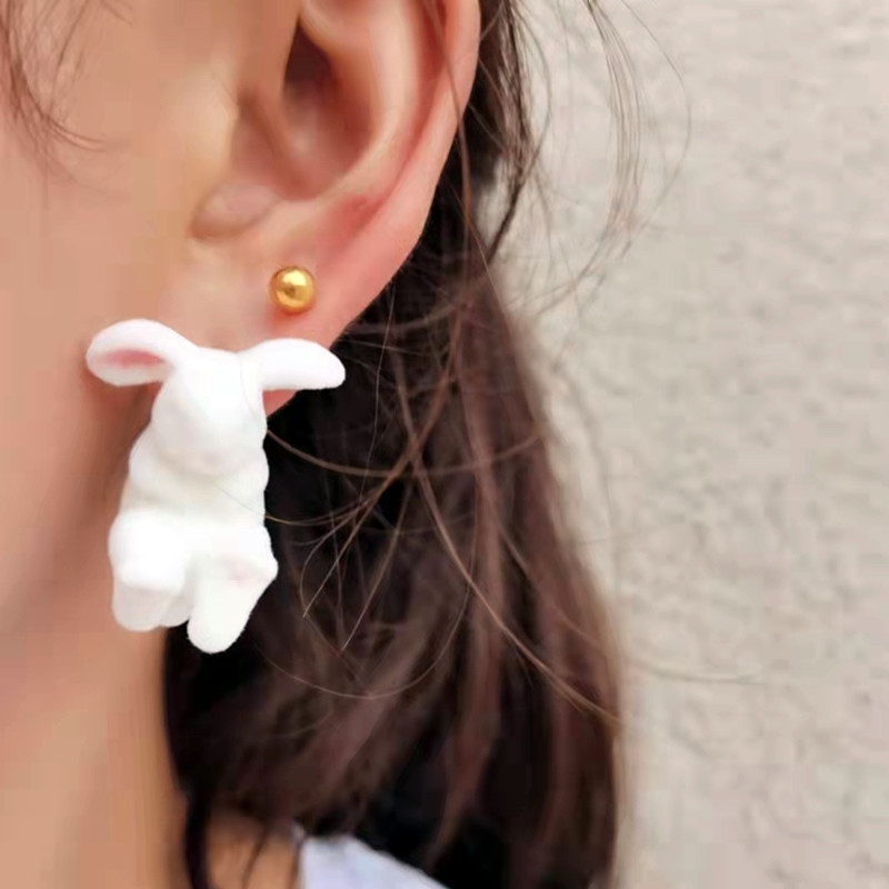 Ear Studs Classification 1 Pair Cute Rabbit Resin Women's Ear Studs