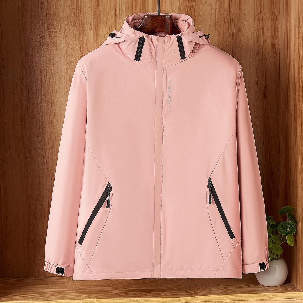 3 - en - 1 traje de asalto desmontable a prueba de viento dos piezas juego de ropa de trabajo de terciopelo casual capa de impresión LOGO para hombres