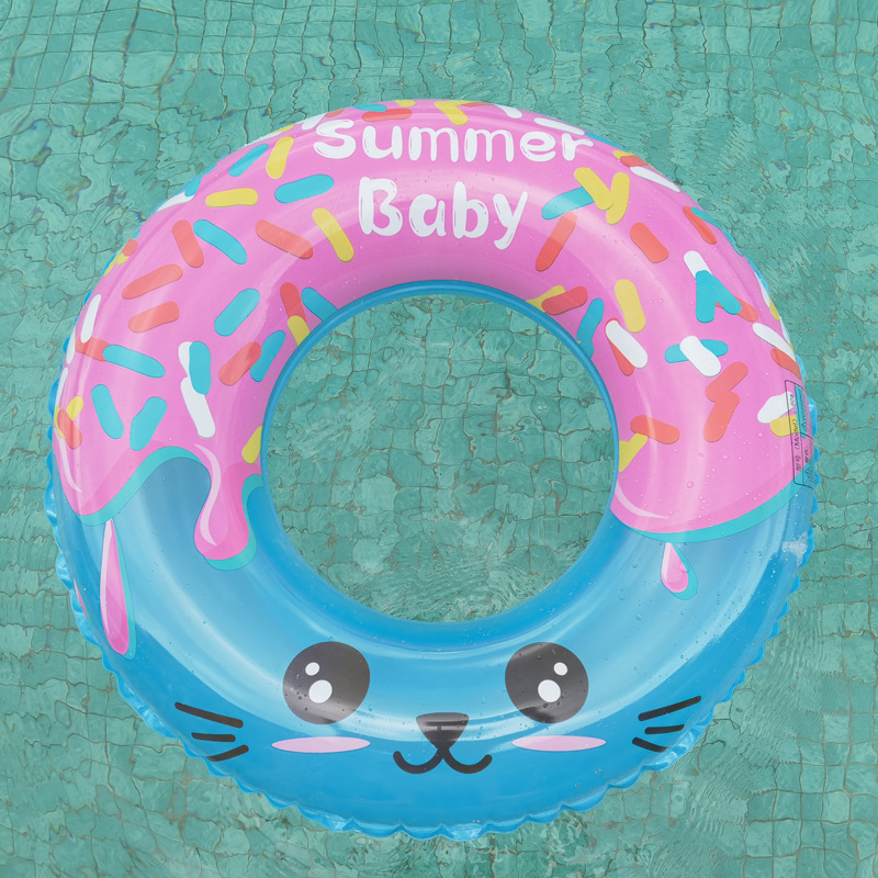 Anillo de natación inflable de los nuevos niños del verano gran anillo de las axilas de dibujos animados tiburón sirena donut principiante