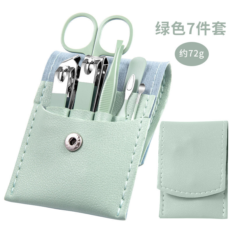 Matcha verde 16 unidades cortaúñas traje de acero inoxidable cortaúñas traje conjunto completo cortaúñas herramientas de uñas