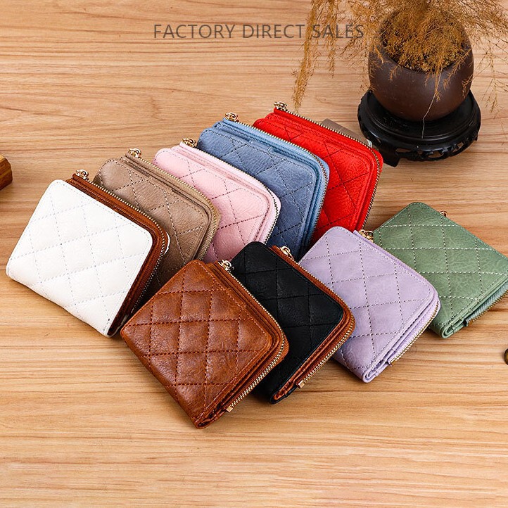 Amazon's Popular Women's Coin Purse Card Holder Ins Compact Leather Multi-Card Slot Large Capacity Window Zipper Wallet