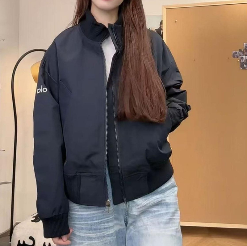 2025秋季新款韩版复古立领高级感复古棒球服外套女宽松夹克上衣潮|undefined
