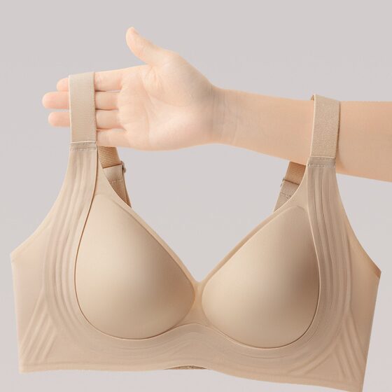 Underwear Women's Push-up Anti-sagging Small Chest Anti-gravity Litching Thin Upper Support Soft Support Jelly Gel Non-rims Bra