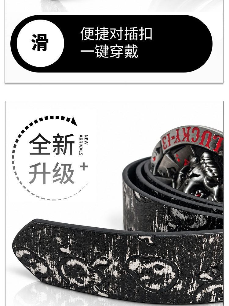 Vintage Skull Belt erkek retro kafatası bel kemeri punk motosiklet tarzı metal tokali trendyçi deri kemer